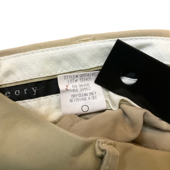 Theory Hartsdale Cropped Ankle Khaki Tan Pants Size 4 Career Office Neutral - Picture 12 of 16